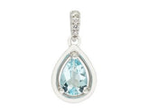 14KWG Pendant w/ Aquamarine & Diamonds